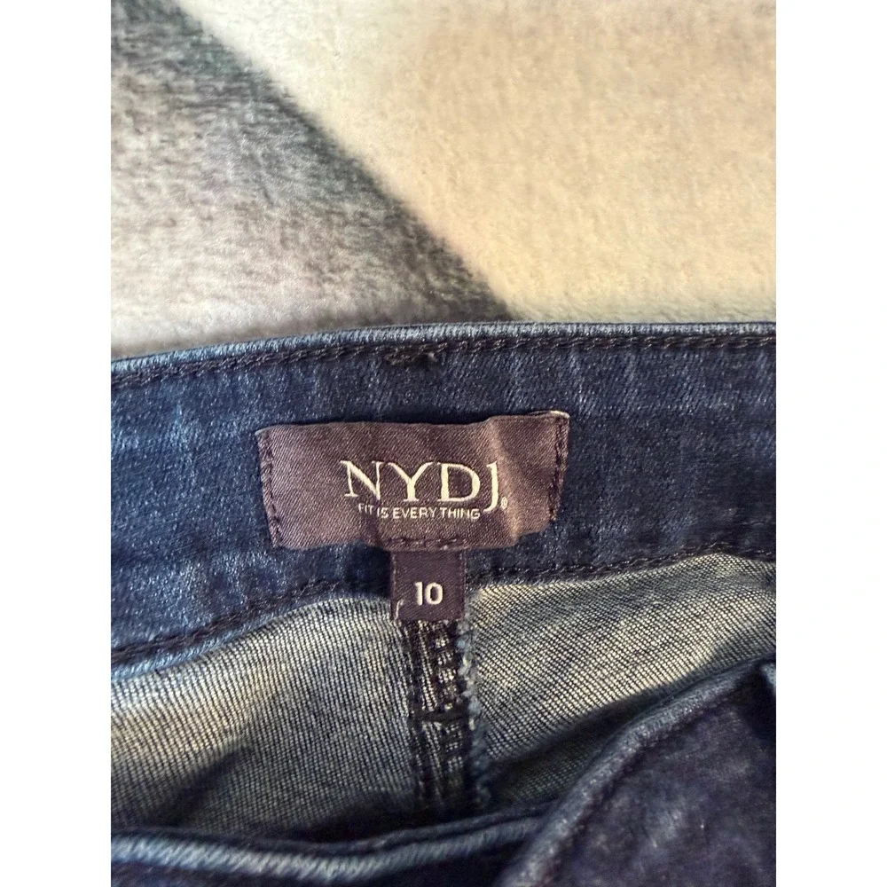 NYDJ Marilyn Straight Leg Dark Wash Denim Jeans Lift Tuck Technology Womens 10